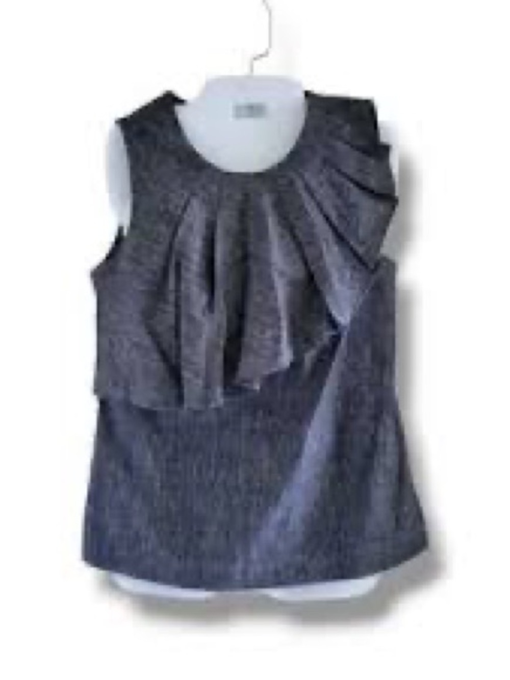 Banana Republic Navy Ruffle Sleeveless Top business casual size  2 0085